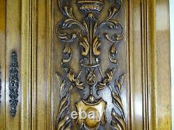 Pair Antique French Solid Walnut Carved Wood Door/Panel Régence