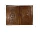 Pair Antique Hand Carved Wood Door Panels Reclaimed Architectural English Style