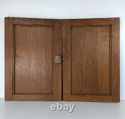 Pair Antique Hand Carved Wood Door Panels Reclaimed Architectural English Style