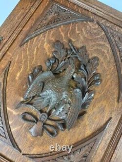 Pair Antique hand Carved Wood Door Panels Pheasants Hunt Reclaimed Architectura