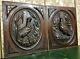 Pair Bird Hunting Trophy Decorative Panel Antique French Architectural Salvage