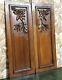 Pair Bouquet Leaf Fruit Wood Carving Panel Antique French Architectural Salvage