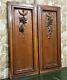 Pair Bow Fruit Garland Walnut Carving Panel Antique French Architectural Salvage