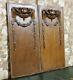 Pair Bow Garland Fruit Panel Antique French Wood Carving Architectural Salvage
