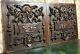 Pair Bow Ribbon Picture Wood Carving Panel Antique French Architectural Salvage