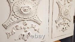 Pair bow ribbon rosette carving panel Antique french architectural salvage 20