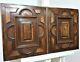 Pair Decorative Rosette Wood Carving Panel Antique French Architectural Salvage