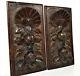 Pair Farmhouse Fruit Shell Wood Carving Panel Antique French Salvaged Ornament