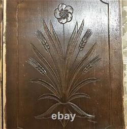 Pair flower corn decorative carving panel Antique french architectural salvage