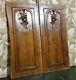 Pair Flower Garland Carving Panel Antique French Walnut Architectural Salvage