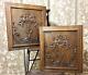 Pair Fruit Scroll Leaf Wood Carving Panel Antique French Architectural Salvage