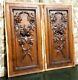 Pair Garland Leaf Flower Wood Carving Panel Antique French Architectural Salvage