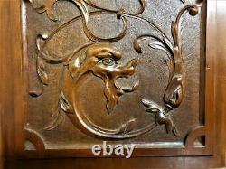 Pair griffin carving panel Antique french scroll leaves architectural salvage