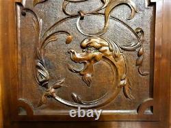 Pair griffin carving panel Antique french scroll leaves architectural salvage