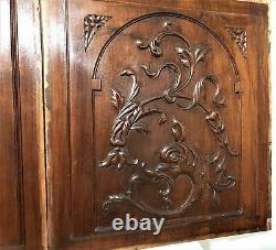 Pair griffin scroll leaves carving panel Antique french architectural salvage 22