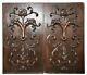 Pair Griffin Scroll Leaves Panel Antique French Carved Wood Salvaged Paneling
