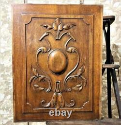 Pair medieval blazon wood carving panel Antique french architectural salvage