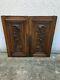 Pair Of Antique French Architectural Panel Door Oak Wood Carved Salvaged Xixth