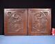 Pair Of Antique French Carved Oak Wood Panels With Dragons/griffins Salvage