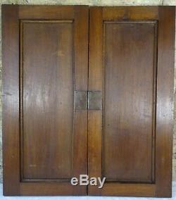 Pair of Antique French Carved Wood Cupboard Doors Wall Panels Solid Walnut