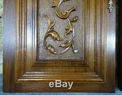 Pair of Antique French Carved Wood Doors Wall Panels Solid Walnut Griffin Dragon