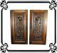 Pair Of Antique French Hand Carved Solid Wood Cupboard Doors Wall Panels