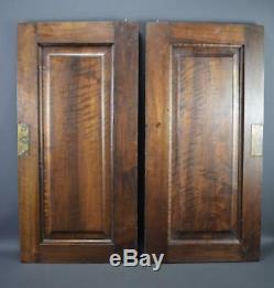 Pair of Antique French Hand Carved Solid Wood Cupboard Doors Wall Panels