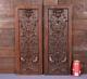 Pair Of Antique French Hand Carved Walnut Wood Panels