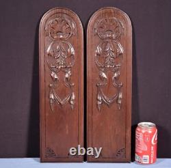 Pair of Antique French Highly Carved Panels in Oak Wood Salvage