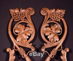 Pair of Antique French Highly Carved Panels in Oak Wood Salvage