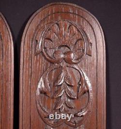 Pair of Antique French Highly Carved Panels in Oak Wood Salvage