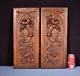 Pair Of Antique French Highly Carved Panels In Walnut Wood Salvage Withflowers