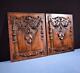 Pair Of Antique French Highly Carved Walnut Wood Panels Salvage