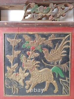 Pair of Chinese Antique Wooden Carving Panel home Decor Wall art #12262