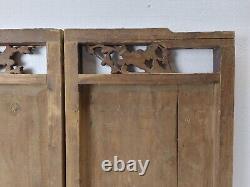 Pair of Chinese Antique Wooden Carving Panel home Decor Wall art #12262