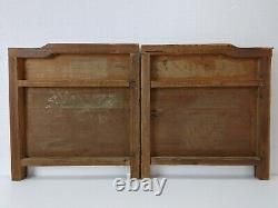 Pair of Chinese Antique Wooden Carving Panel home Decor Wall art #12272