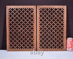 Pair of French Antique Gothic Revival Panels in Solid Oak Wood Salvage 1800's