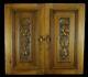 Pair Of French Antique Hand Carved Walnut Wood Panel Cabinet Closet Door