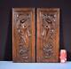 Pair Of French Hand Carved Panels In Solid Walnut Wood Salvage