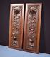 Pair Of French Hand Carved Panels In Solid Walnut Wood Salvage
