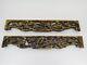 Pair Of Gilt Carved Chinese Wood Panels Birds And Flowers 15.5 X 2.25 Tall