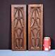 Pair Of Gothic Carved Architectural Panel/trim In Solid Walnut Wood Salvage