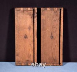 Pair of Gothic Carved Architectural Panels in Solid Walnut and Oak Wood
