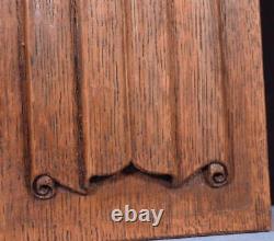 Pair of Gothic Linen Fold Carved Architectural Panels/Trim in Solid Oak Wood