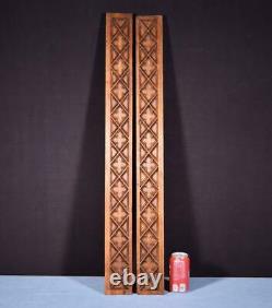 Pair of Large Antique Gothic Carved Architectural Panels/Trim in Solid Oak Wood