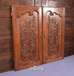 Pair of Vintage French Louis XV Carved Panels/Doors in Oak Wood