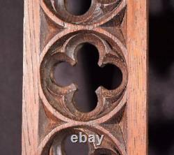 Pair of Vintage Gothic Carved Architectural Panels/Trim in Solid Oak Wood