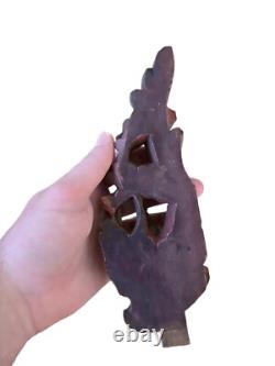 Pair of Vintage Hand-Carved Wooden Floral Wall Panels Decorative Corbels