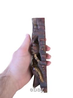 Pair of Vintage Hand-Carved Wooden Floral Wall Panels Decorative Corbels