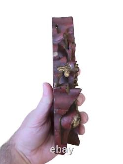 Pair of Vintage Hand-Carved Wooden Floral Wall Panels Decorative Corbels